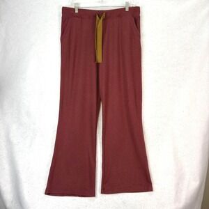 Koolaburra by UGG Womens Wide Leg Lounge Pants Burgundy Heathered Size L
